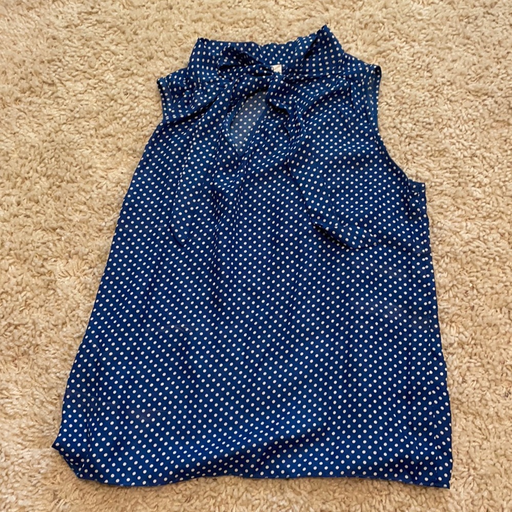 Blue polka dot blouse